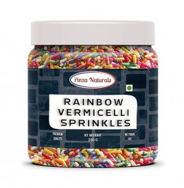 Pinza Naturals Rainbow Vermicelli Sprinkles   Plastic Jar  200 grams
